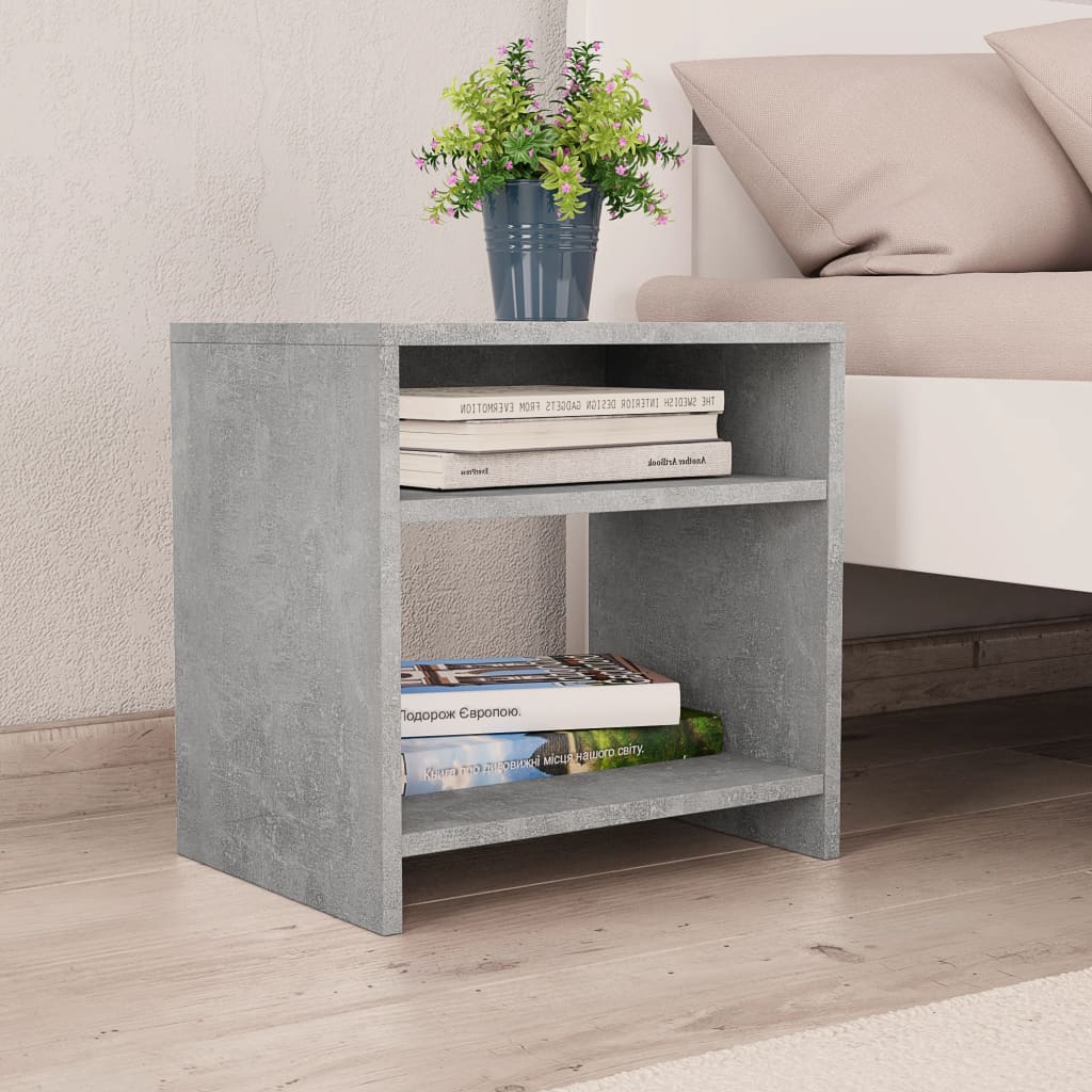 

vidaXL Nachtkastjes 2 st 40x30x40 cm spaanplaat betongrijs