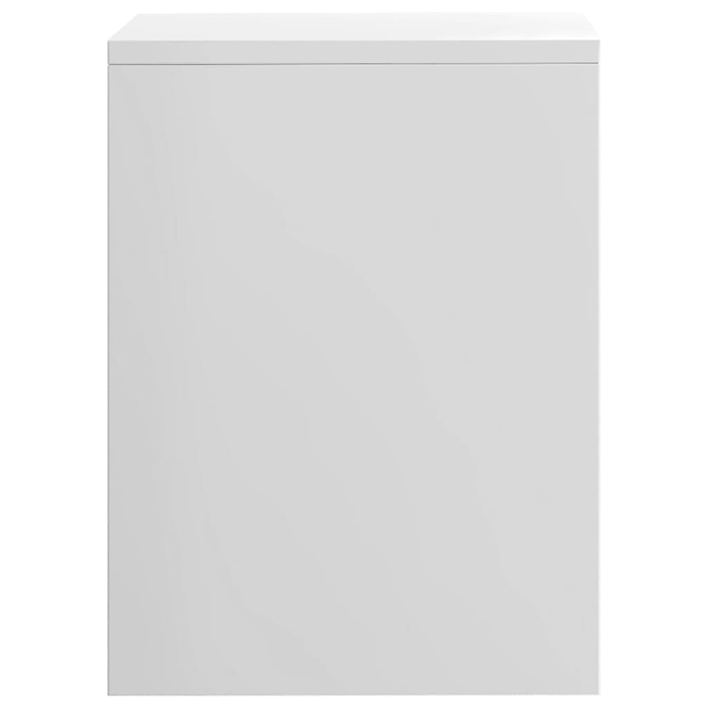 Magasfényű fehér forgácslap éjjeliszekrény 40 x 30 x 40 cm 