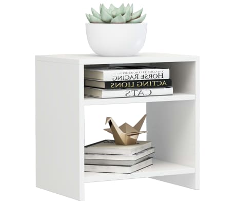 vidaXL Nočna omarica visok sijaj bela 40x30x40 cm iverna plo&scaron;ča