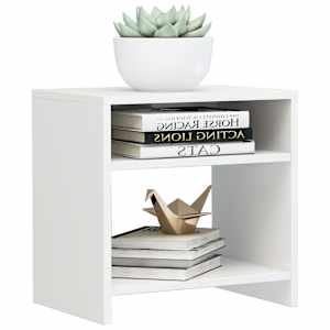 vidaXL Nočna omarica visok sijaj bela 40x30x40 cm iverna plo&scaron;ča