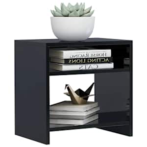 vidaXL Nattbord h&oslash;yglans svart 40x30x40 cm konstruert tre