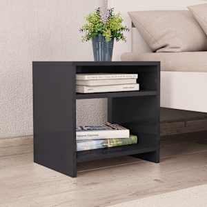 vidaXL Naktinės spintelės, 2vnt., pilkos, 40x30x40cm, apdirbta mediena