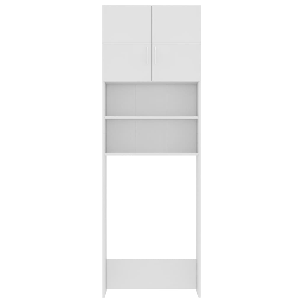 Fehér forgácslap mosógépszekrény 64 x 25,5 x 190 cm 