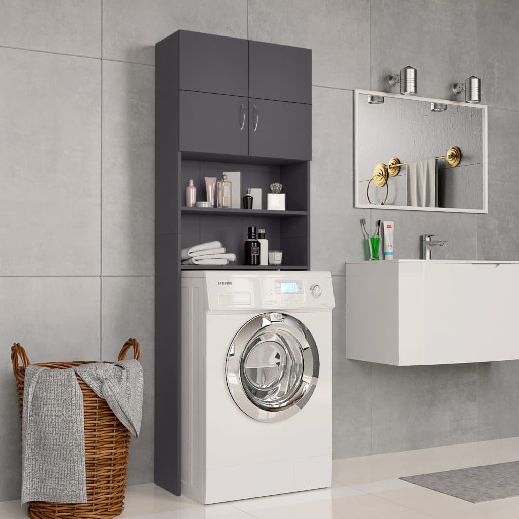 vidaXL Dulap mașina de spălat, gri, 64×25,5×190 cm, PAL vidaxl.ro