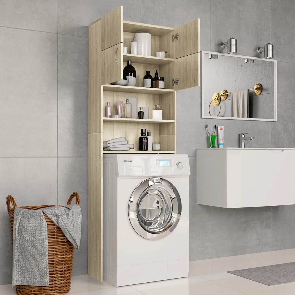 vidaXL Dulap mașina spălat stejar sonoma 64x25,5x190 cm lemn preucrat