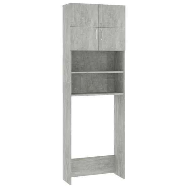 vidaXL pesumasinakapp, betoonhall, 64 x 25,5 x 190 cm, tehispuit