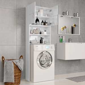 vidaXL Vaskemaskinskap høyglans hvit 64x25,5x190 cm