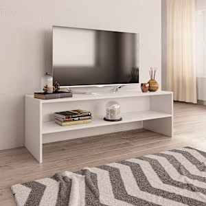 TV stolek bílý 120 x 40 x 40 cm kompozitní dřevo
