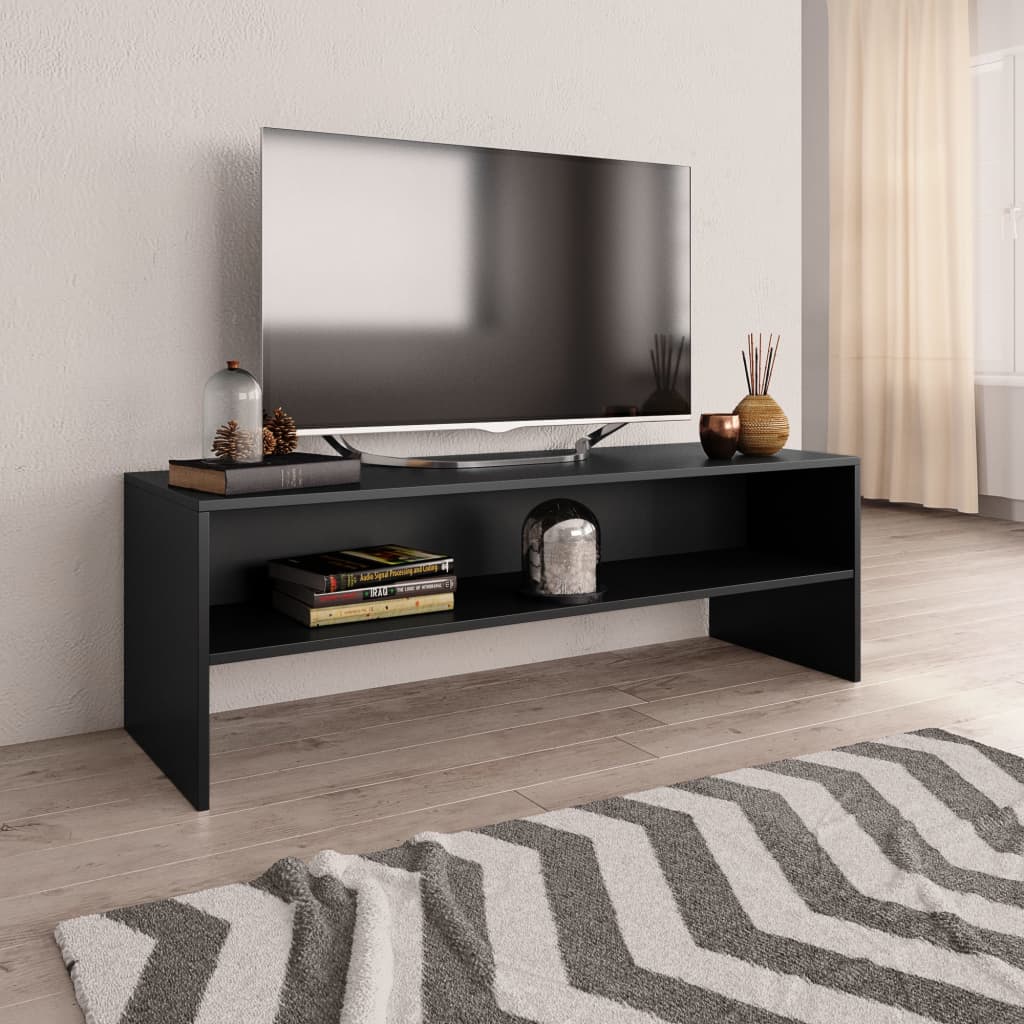 TV-taso musta 120x40x40 cm lastulevy