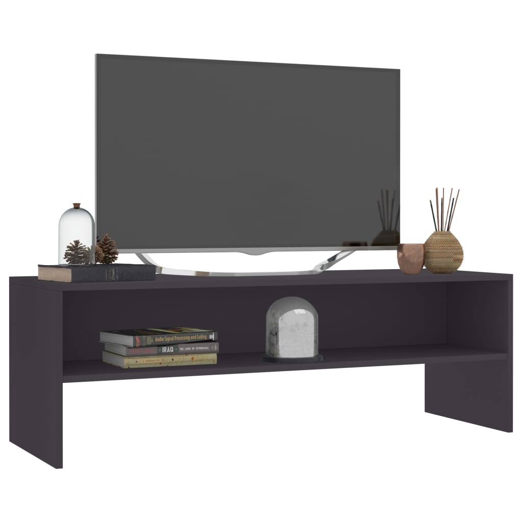 Szürke szerelt fa TV-szekrény 120 x 40 x 40 cm 