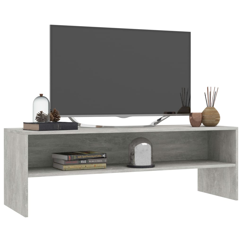 vidaXL TV Stand Concrete Gray 47.2"x15.7"x15.7" Engineered Wood