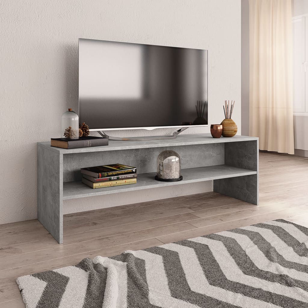 vidaXL Comodă TV, gri beton, 120 x 40 x 40 cm, lemn prelucrat