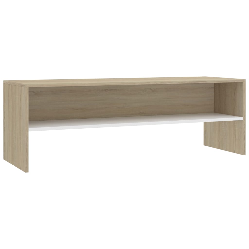 

vidaXL TV Cabinet White and Sonoma Oak 47.2"x15.7"x15.7" Engineered Wood