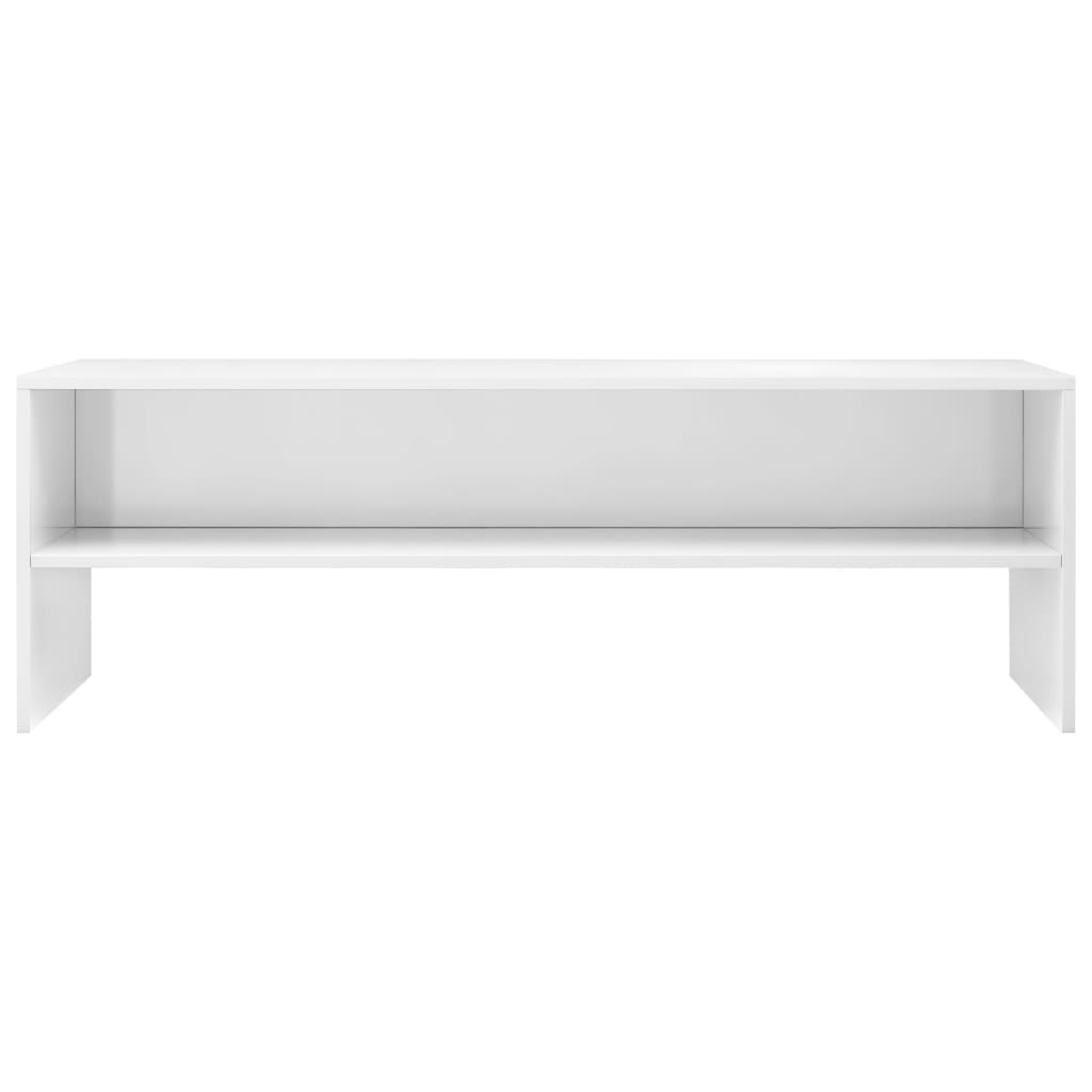Meuble TV Blanc brillant 120 x 40 x 40 cm Aggloméré | meublestv.fr 5
