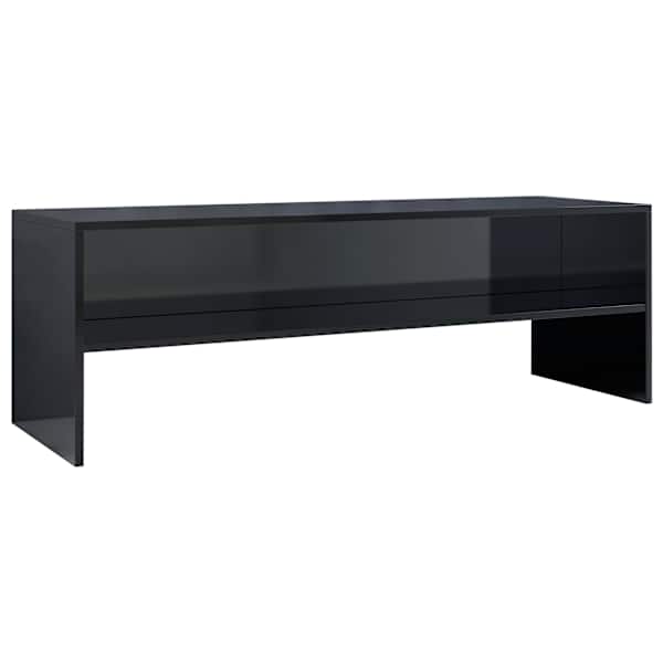 vidaXL telerikapp, k&otilde;rgl&auml;ikega must, 120 x 40 x 40 cm, puitlaastplaat