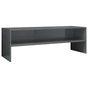 TV stolek šedý s vysokým leskem 120x40x40 cm kompozitní dřevo - obrázek 2