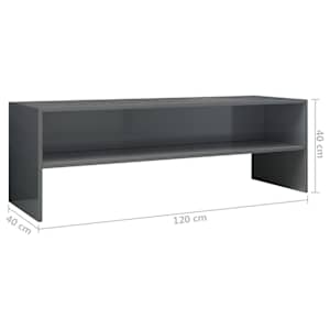 TV stolek šedý s vysokým leskem 120x40x40 cm kompozitní dřevo - obrázek 6
