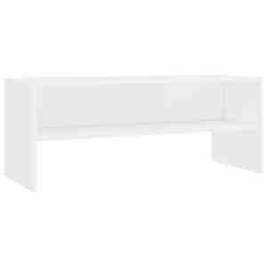 TV stolek bílý 100 x 40 x 40 cm kompozitní dřevo - obrázek 2
