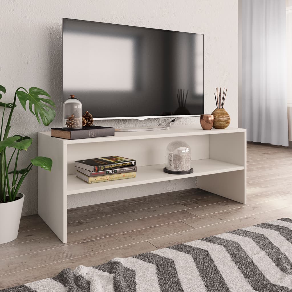 vidaXL Dulap TV, alb, 100x40x40 cm, lemn prelucrat