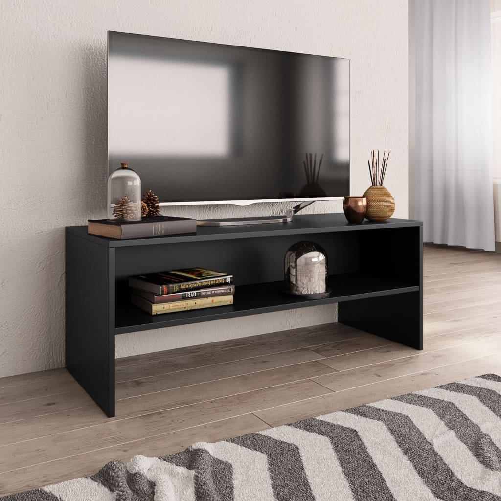 vidaXL Szafka pod TV, czarna, 100x40x40 cm, materia drewnopochodny