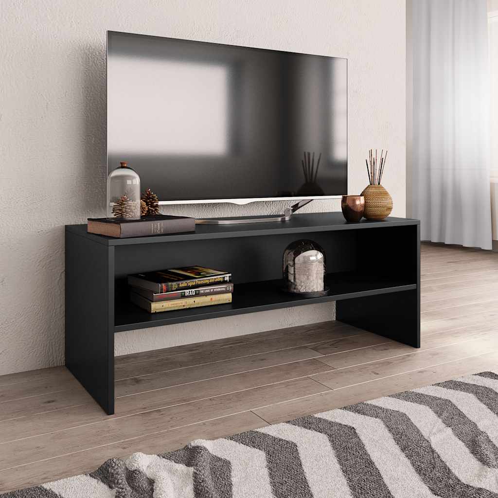 vidaXL Szafka pod TV, czarna, 100x40x40 cm, materia� drewnopochodny