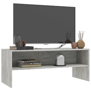 vidaXL Meuble TV Gris b&eacute;ton 100x40x40 cm Bois d&rsquo;ing&eacute;nierie