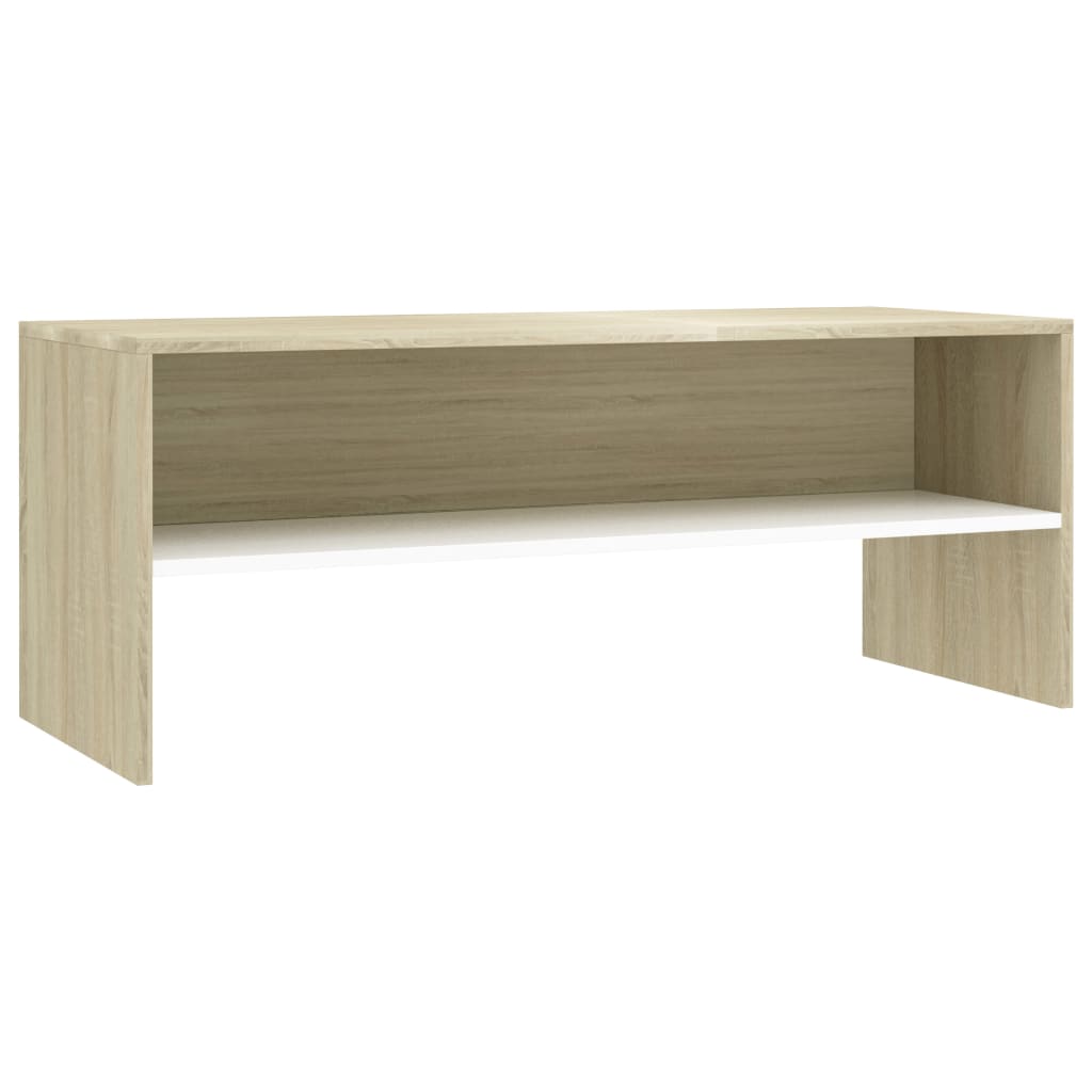 

vidaXL TV Cabinet White and Sonoma Oak 39.4"x15.7"x15.7" Engineered Wood