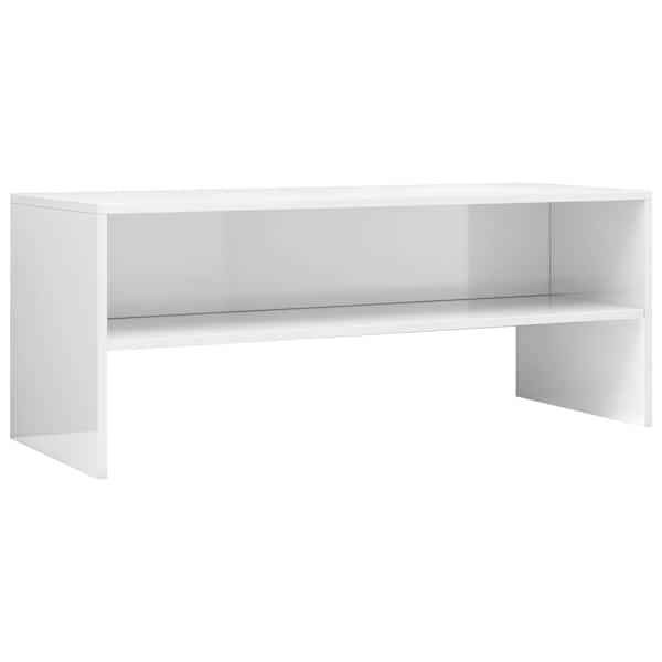 vidaXL telerikapp, k&otilde;rgl&auml;ikega valge, 100 x 40 x 40 cm, tehispuit