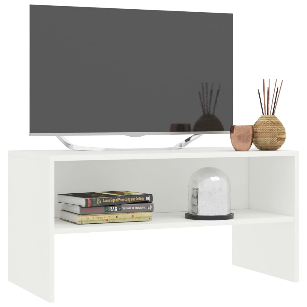 Meuble TV Blanc 80 x 40 x 40 cm Aggloméré | meublestv.fr 4