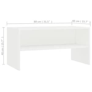 TV stolek bílý 80 x 40 x 40 cm kompozitní dřevo - obrázek 6