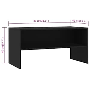 TV stolek černý 80 x 40 x 40 cm kompozitní dřevo - obrázek 6