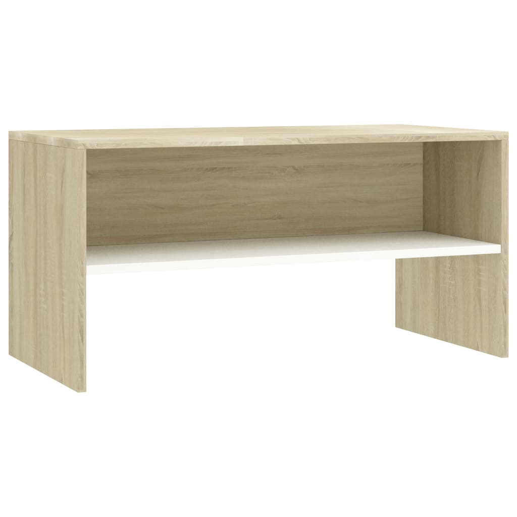 

vidaXL TV Cabinet White and Sonoma Oak 31.5"x15.7"x15.7" Engineered Wood