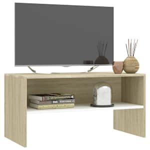 vidaXL Έπιπλο Τηλεόρασης Λευκό / Sonoma Δρυς 80x40x40 εκ. Μοριοσανίδα