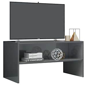 vidaXL Έπιπλο Τηλεόρασης Γυαλιστερό Γκρι 80x40x40 εκ. από Επεξ. Ξύλο