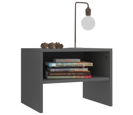 vidaXL Nattbord gr&aring; 40x30x30 cm konstruert tre