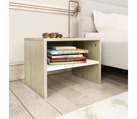 vidaXL Nakt. spint., 2vnt., balt. son. ąž. sp., 40x30x30cm, drož. pl.