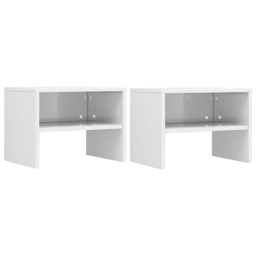 vidaXL Szafki nocne, 2 szt., bia�e, wysoki po�ysk, 40x30x30 cm