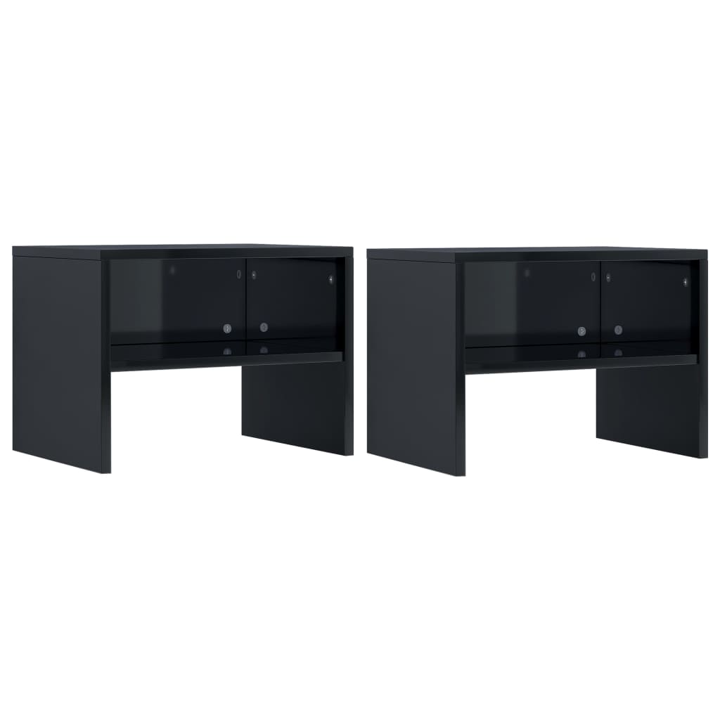 vidaXL Nachtkastjes 2 st 40x30x30 cm spaanplaat hoogglans zwart vidaXL Nachtkastjes 2 st 40x30x30 cm spaanplaat hoogglans zwart