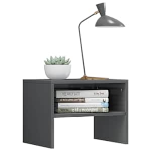 vidaXL Nakt. spint., pilka, 40x30x30cm, med. drož. plok., labai blizgi