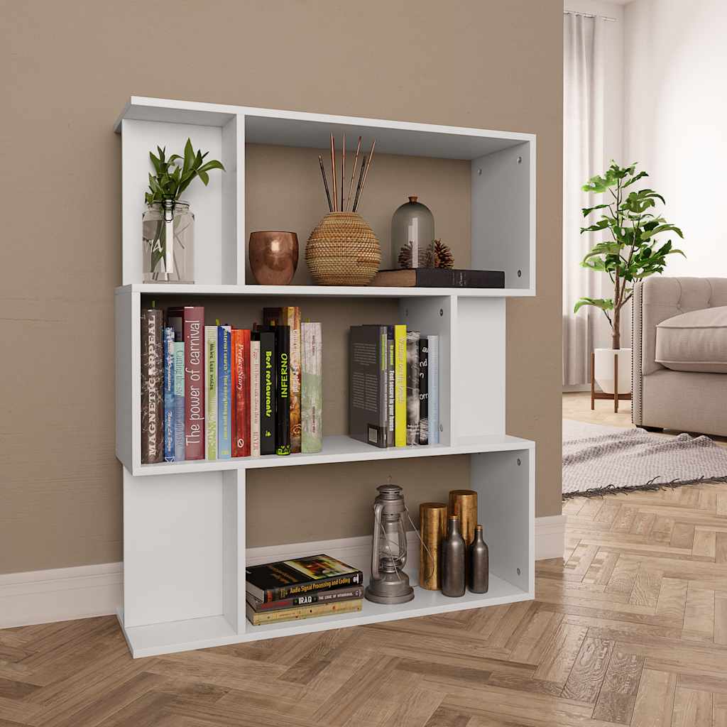 vidaXL Rega� na ksi��ki, bia�y, 80x24x96 cm, materia� drewnopochodny