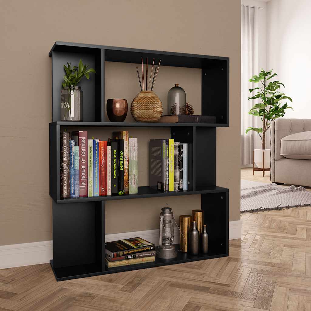 vidaXL Rega� na ksi��ki, czarny, 80x24x96 cm, materia� drewnopochodny