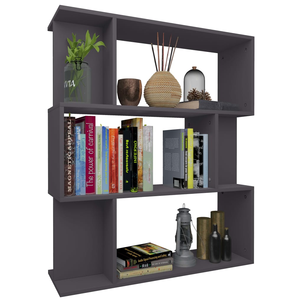 vidaXL Book Cabinet/Room Divider Grey 80x24x96 cm Engineered Wood