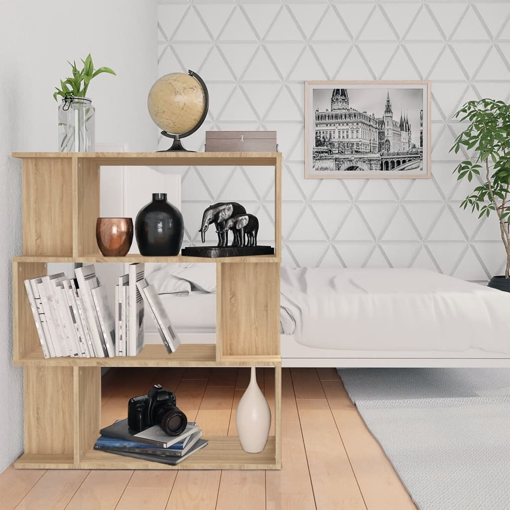 vidaXL Boekenkast/kamerscherm 80x24x96 cm bewerkt hout sonoma eiken afbeelding