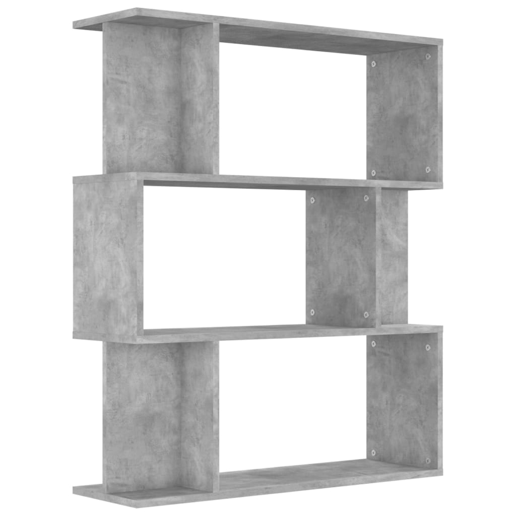 

vidaXL Book Cabinet/Room Divider Concrete Gray 31.5"x9.4"x37.8" Engineered Wood