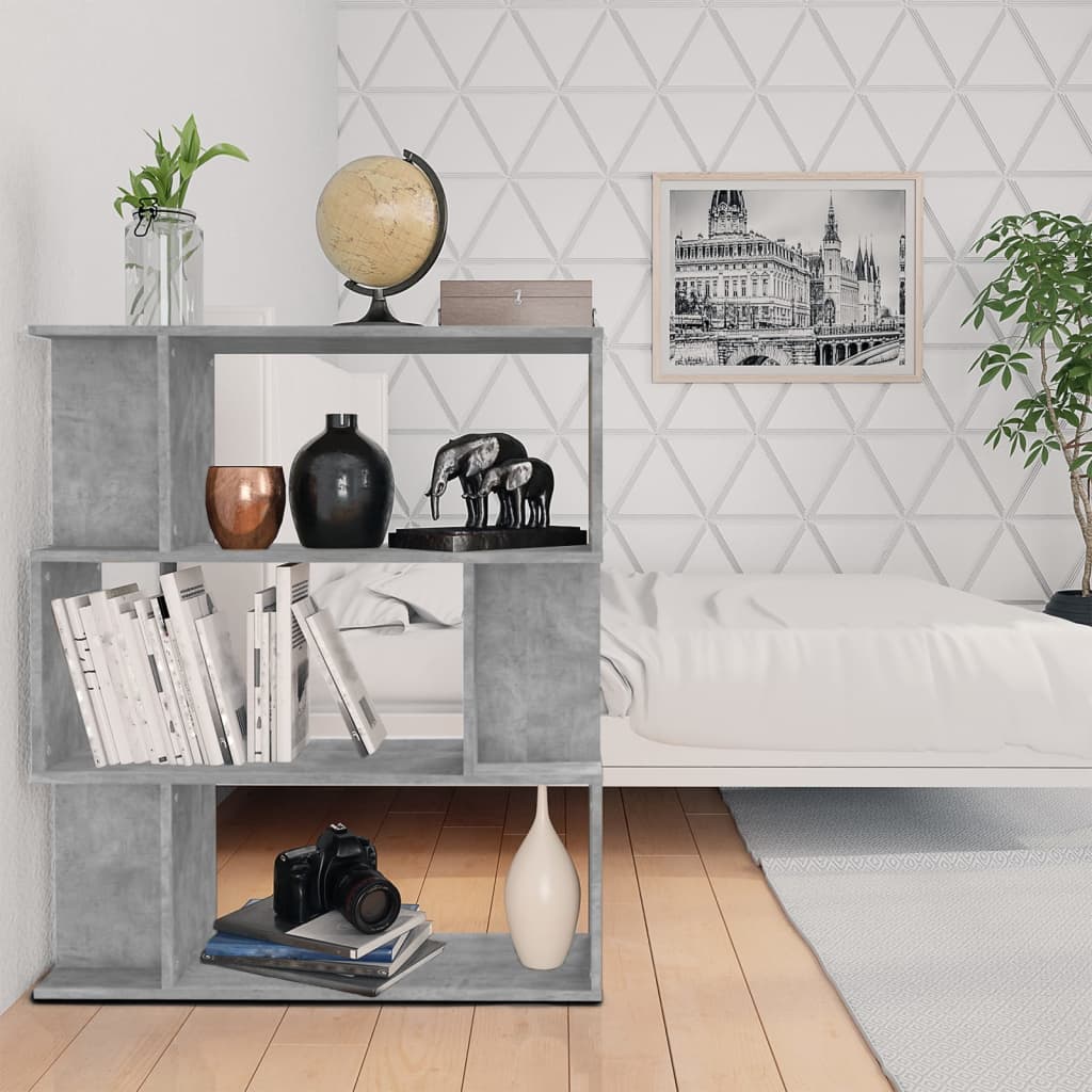 

vidaXL Boekenkast/kamerscherm 80x24x96 cm bewerkt hout betongrijs
