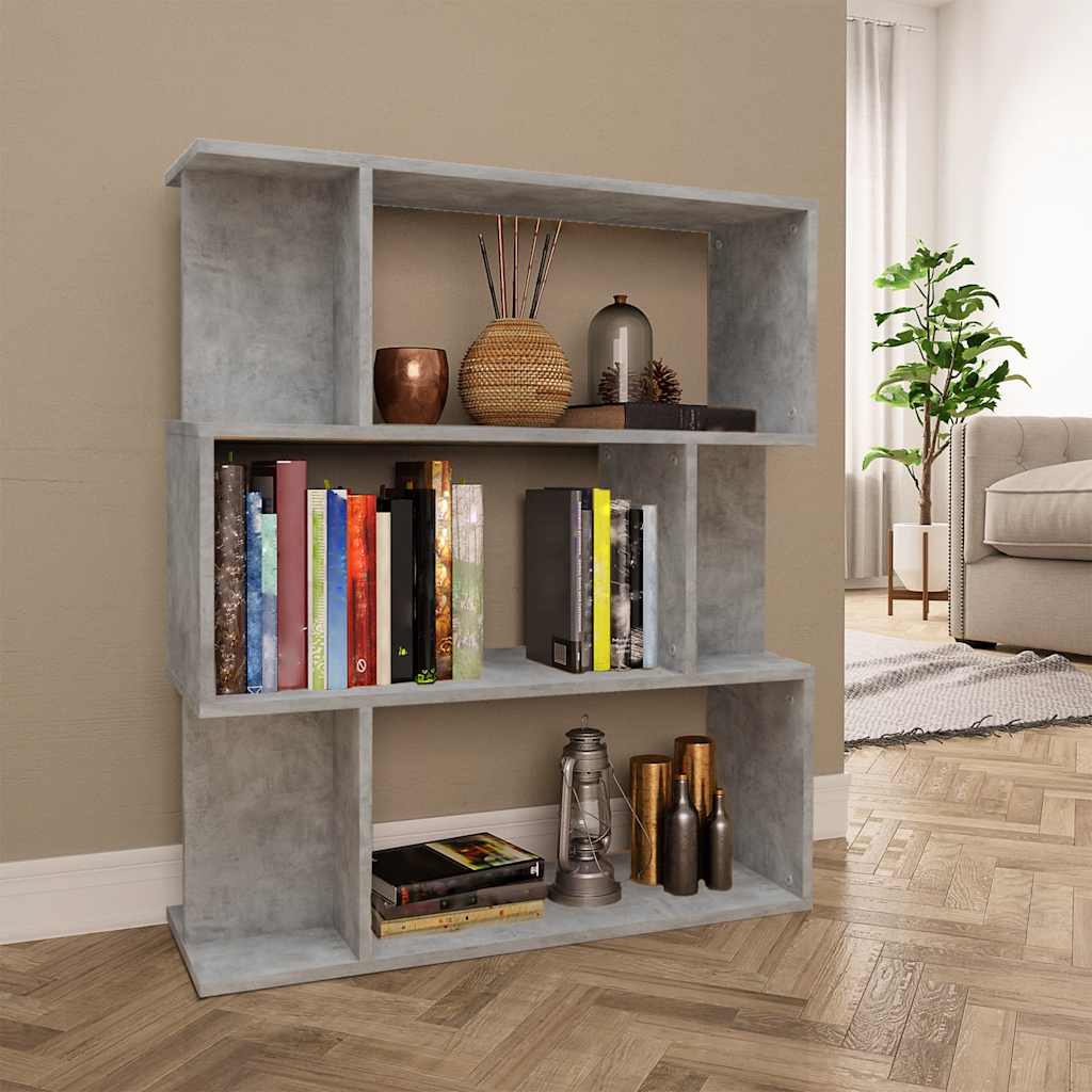 vidaXL Rega� na ksi��ki/przegroda, szaro�� betonu, 80x24x96 cm