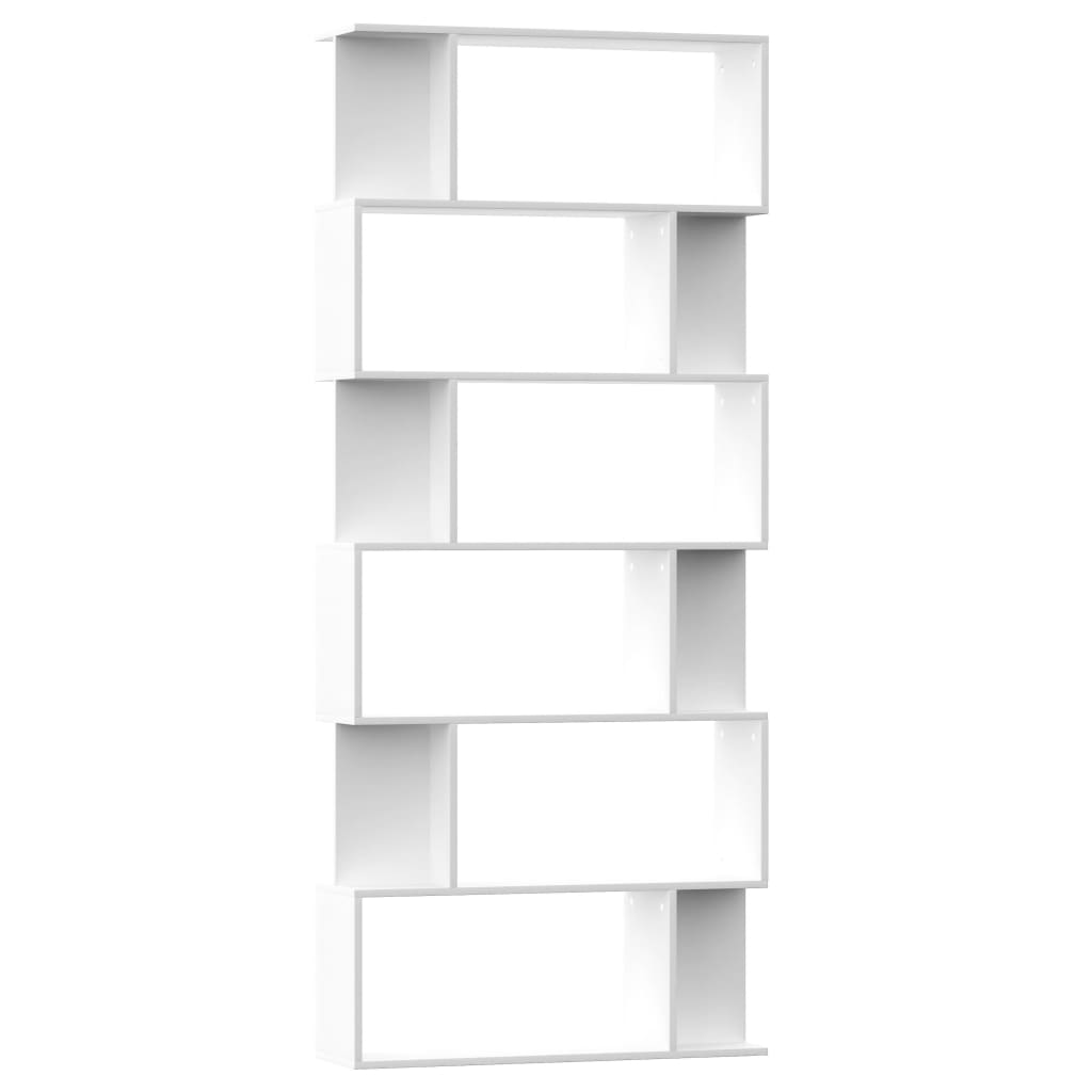 Fehér szerelt fa könyvszekrény/térelválasztó 80x24x192 cm 