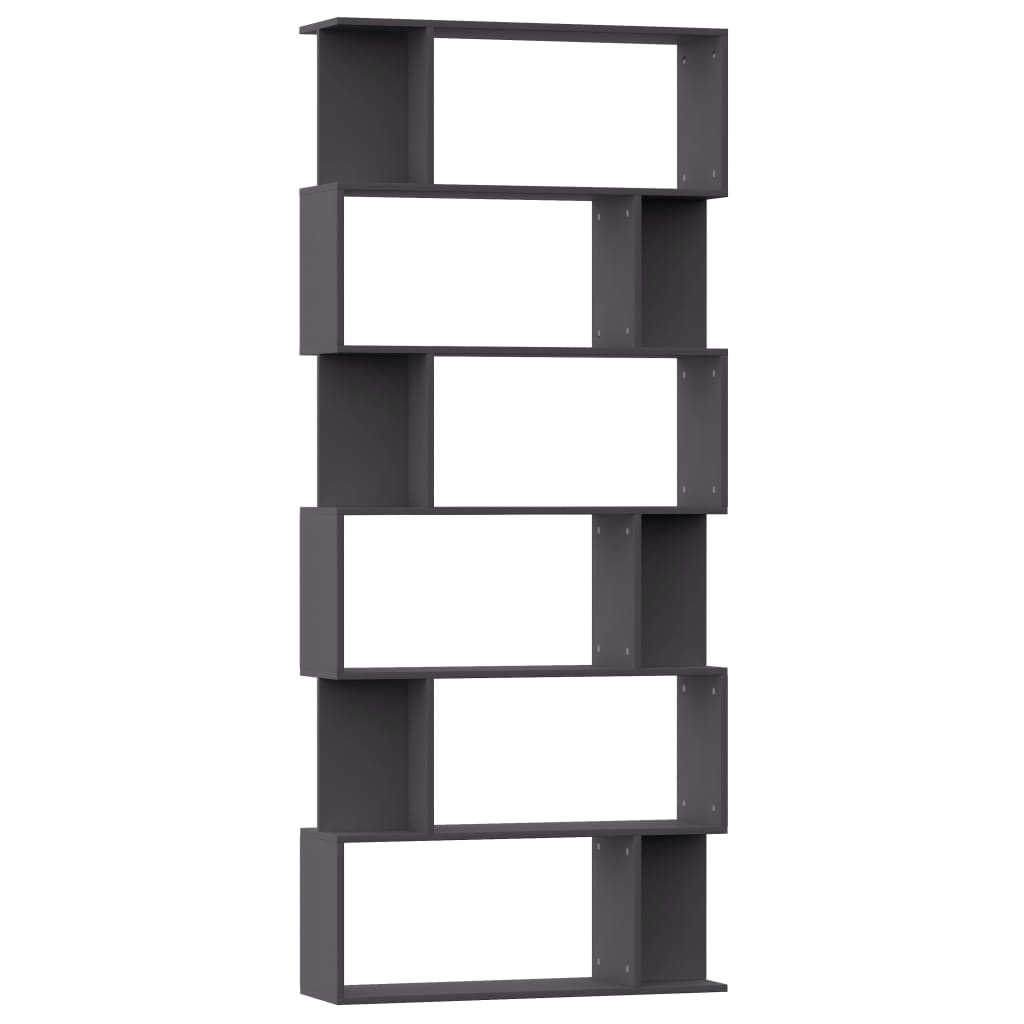 

vidaXL Book Cabinet/Room Divider Gray 31.5"x9.4"x75.6" Engineered Wood