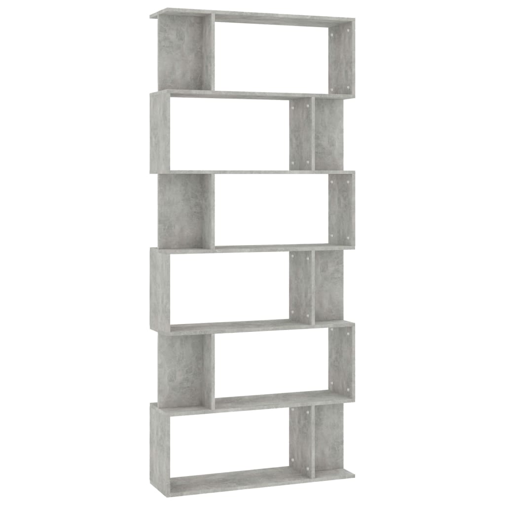 

vidaXL Book Cabinet/Room Divider Concrete Gray 31.5"x9.4"x75.6" Chipboard