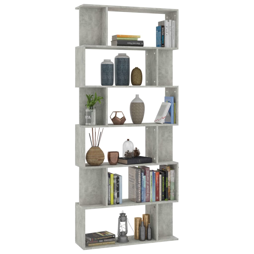 

vidaXL Boekenkast/kamerscherm 80x24x192 cm spaanplaat betongrijs